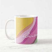 Mug Aquarelle rose moderne customisée (Gauche)