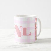 Mug Aquarelle rose Monogramme Nutcracker En vichy hive (Devant droit)