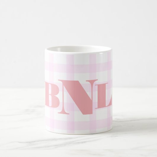 Mug Aquarelle rose Monogramme Nutcracker En vichy hive (Centre)