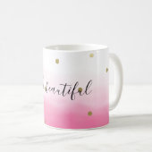 Mug Aquarelle rose Or Confetti Ombre Belle (Devant droit)