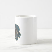 Mug aquarelle rose or et bleu monogramme (Centre)