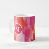 Mug Aquarelle rose orange Abstrait (Devant gauche)