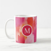 Mug Aquarelle rose orange Abstrait (Gauche)