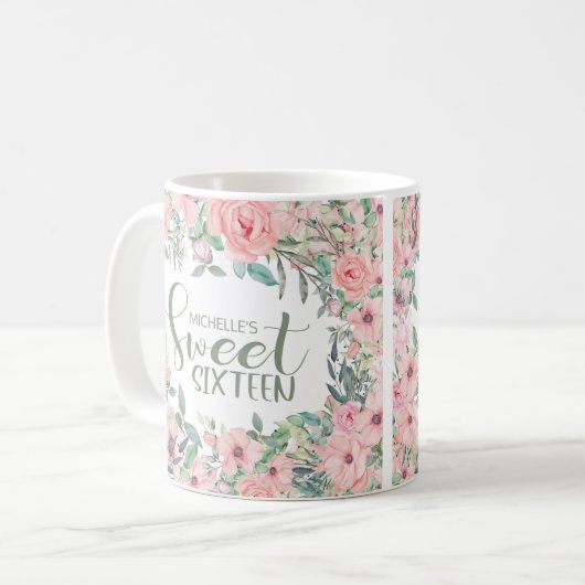Mug Aquarelle rose pâle 16 (Devant gauche)