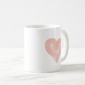 Mug Aquarelle rose pâle Amour du coeur (Devant droit)