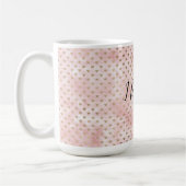 Mug Aquarelle rose pâle Coeurs or (Gauche)