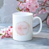Mug Aquarelle rose pâle Points Cercle Or