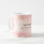 Mug Aquarelle rose personnalisable abstrait moderne (Devant gauche)