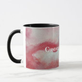 Mug Aquarelle rose personnalisée Texte Ringer Combo Mu (Gauche)