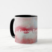 Mug Aquarelle rose personnalisée Texte Ringer Combo Mu (Devant gauche)