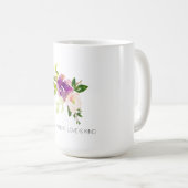 Mug Aquarelle rose pourpre Floral (Devant droit)
