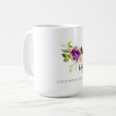 Mug Aquarelle rose pourpre Floral (Devant gauche)