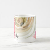 Mug Aquarelle Rose rose et blanc Chic crème florale (Centre)