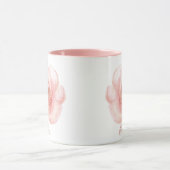 Mug Aquarelle rose Rose Nom élégant Fille (Centre)