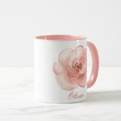 Mug Aquarelle rose Rose Nom élégant Fille (Devant droit)