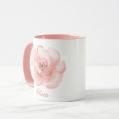 Mug Aquarelle rose Rose Nom élégant Fille (Devant gauche)