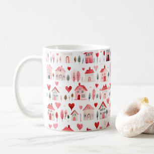 Mug Aquarelle rose rouge Chauffage domestique