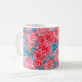 Mug Aquarelle Rose tapisserie florale (Devant gauche)