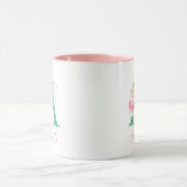 Mug Aquarelle rose turquoise or Monogramme floral A (Centre)