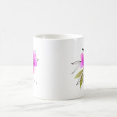 Mug Aquarelle rose vibre Nom personnalisé (Centre)