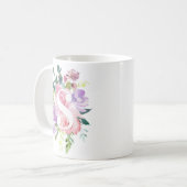 Mug Aquarelle rose violet Fleurs Élégante Monogramme (Devant gauche)