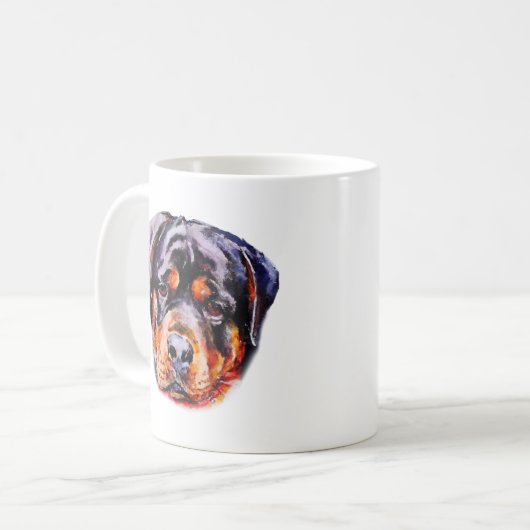 Mug Aquarelle Rottweiler (Devant gauche)