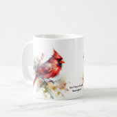 Mug Aquarelle rouge carinal moderne (Devant gauche)