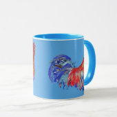 Mug Aquarelle rouge Cockerel Chicken Art (Devant droit)