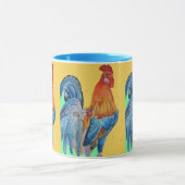 Mug Aquarelle rouge Cockerel Chicken Art (Centre)