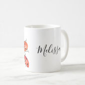 Mug Aquarelle rouge et noire Ladybug (Devant droit)