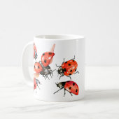 Mug Aquarelle rouge et noire Ladybug (Devant gauche)