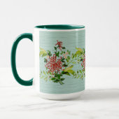Mug Aquarelle Rouge Gerbera Daisy avec verdure (Gauche)