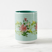 Mug Aquarelle Rouge Gerbera Daisy avec verdure (Centre)
