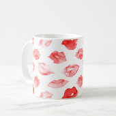 Mug Aquarelle rouge lèvres marque de maquillage motif (Devant gauche)