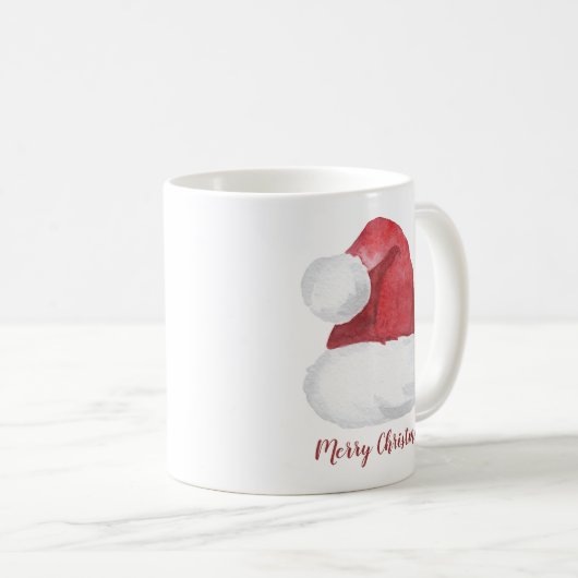 Mug Aquarelle rouge Noël personnalisé (Devant droit)