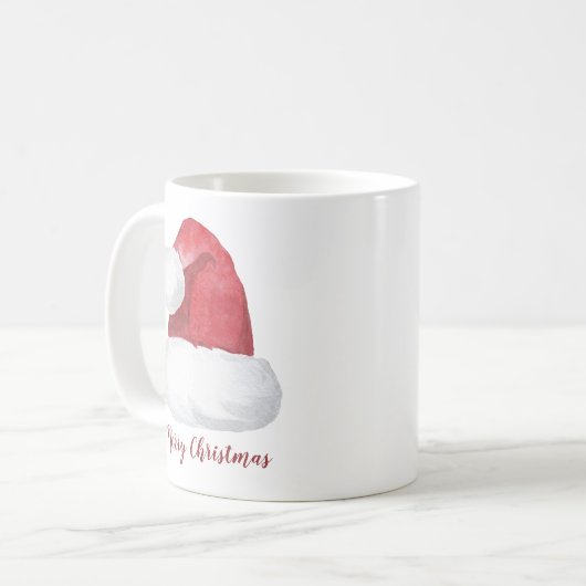 Mug Aquarelle rouge Noël personnalisé (Devant gauche)