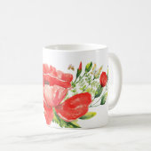 Mug Aquarelle Rouge Populaire Bloom (Devant droit)