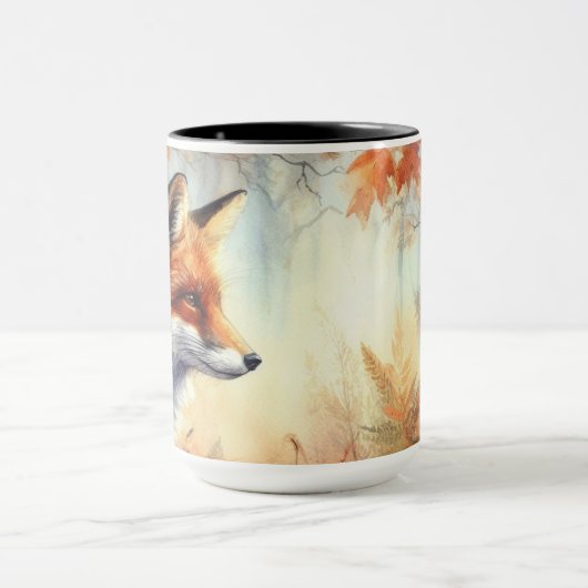 Mug Aquarelle Rouge Renard Automne Couleur automne Nat (Centre)