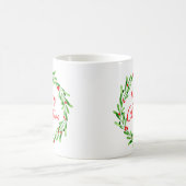 Mug Aquarelle rouge verte minimale de Noël (Centre)