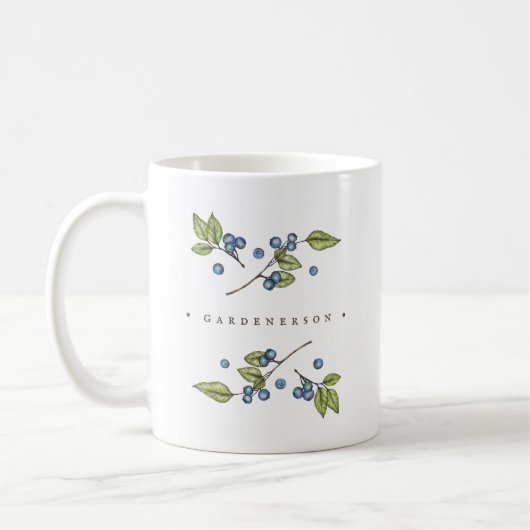 Mug Aquarelle Russe bleuets personnalisés (Gauche)