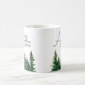 Mug Aquarelle Rustique arbres verts L'aventure commenc (Centre)