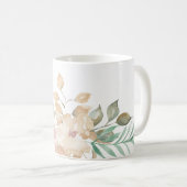 Mug Aquarelle rustique Floral Sage Green Mariage Bride (Devant droit)