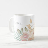 Mug Aquarelle rustique Floral Sage Green Mariage Bride (Devant gauche)