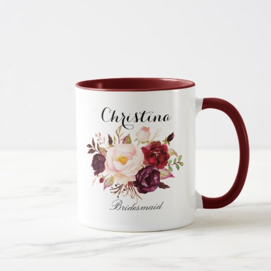 Mug Aquarelle rustique Florale (Droite)