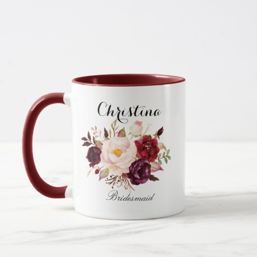 Mug Aquarelle rustique Florale (Gauche)