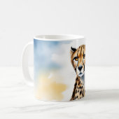 Mug Aquarelle Safari captivant Cheetah (Devant gauche)