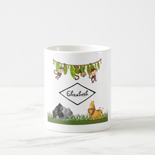 Mug Aquarelle Safari Jungle Illustration animale (Centre)