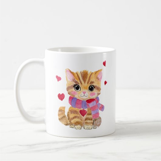 Mug Aquarelle Saint Valentin Kitty (Gauche)