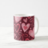 Mug Aquarelle Saint-Valentin : rose Bourgogne (Devant droit)