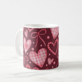 Mug Aquarelle Saint-Valentin : rose Bourgogne (Devant gauche)